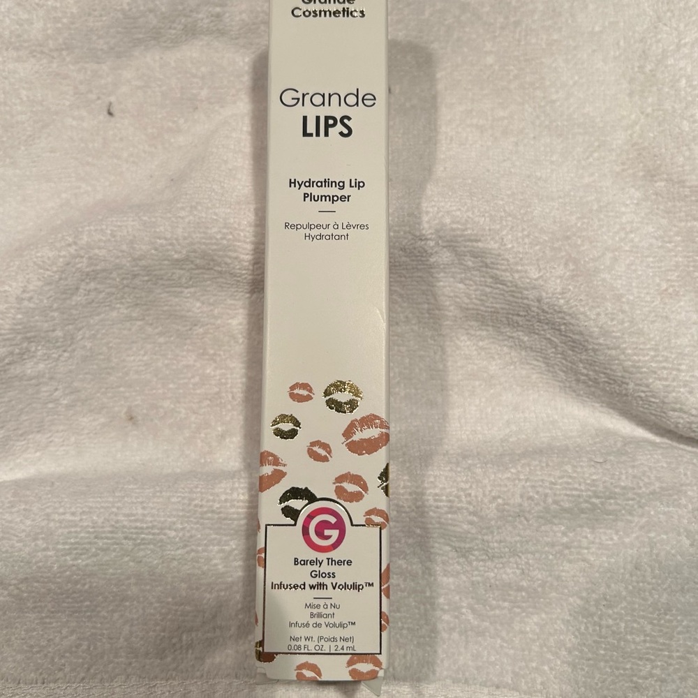 Grande Cosmetics Grande LIPS Hydrating Lip Gloss Plumper - Barely There-NIB